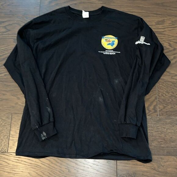 2018 Myrtle beach south Carolina pickleball black LS Gamma T shirt L spots on it - Picture 1 of 3